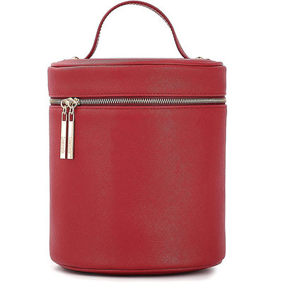 OEM  Pu Leather Cosmetic Makeup Bags With Mirror Travel Organizer Bucket Bag