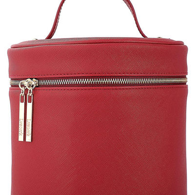 OEM  Pu Leather Cosmetic Makeup Bags With Mirror Travel Organizer Bucket Bag