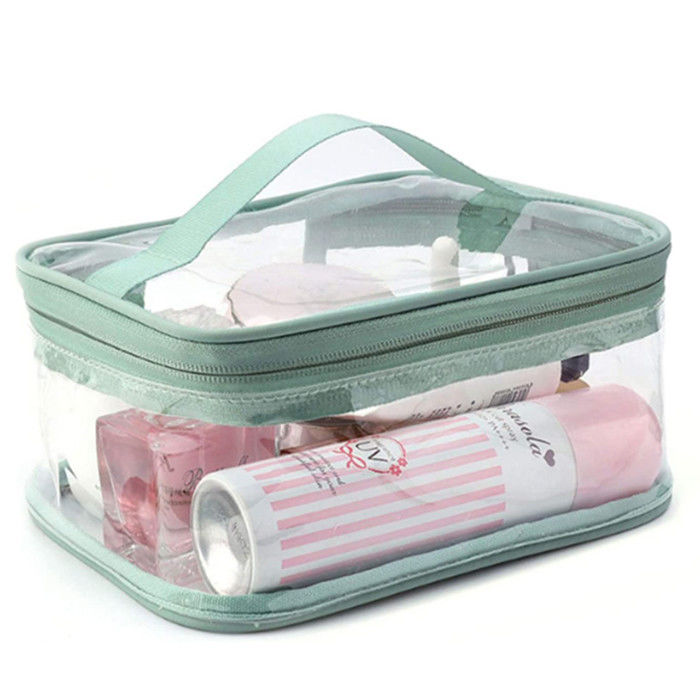 Waterproof Travel Cosmetic Zipper Bag OEM Clear TPU Makeup Bag Set